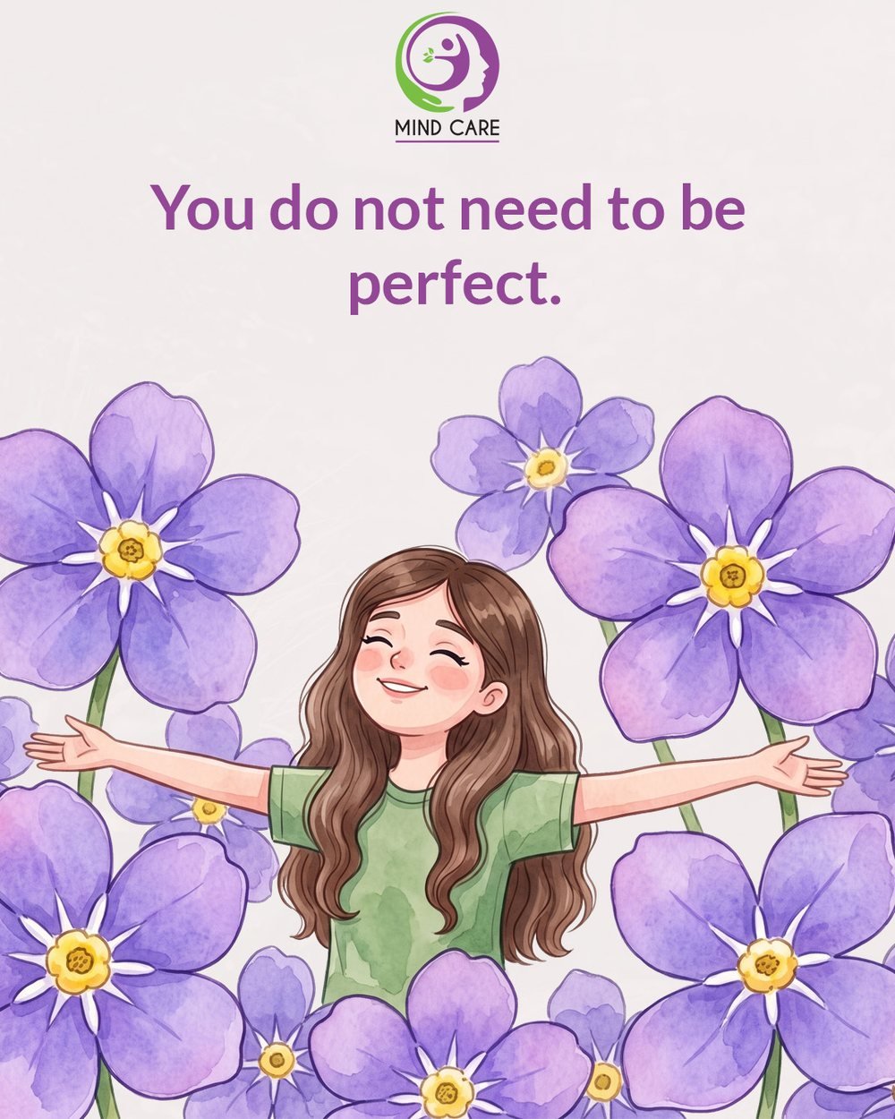 MindCarePK social post — “You do not need to be perfect”