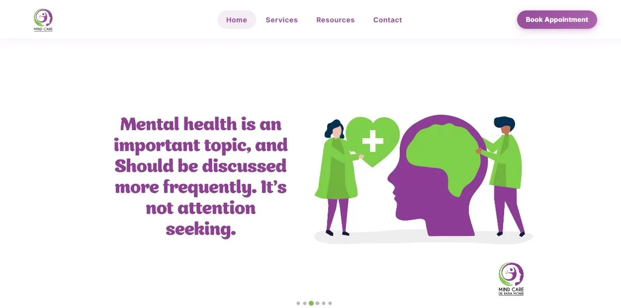 MindCarePK Clinic Website